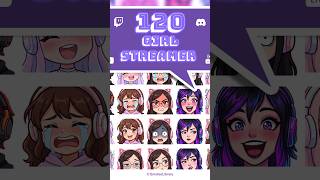 120 Girl Streamer Emotes Bundle | Cute Twitch & Discord Emotes | Gamer Girl Reactions