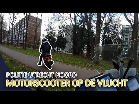 Achtervolging motorscooter door politie Utrecht Noord.