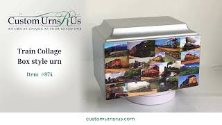 Vintage Railroad Train Fiberglass Box Cremation Urn - 874