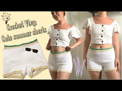 Crochet cute summer shorts with me! 🍯| cosy crochet vlog | crochet summer wardrobe | thisfairymade (video tutorial)
