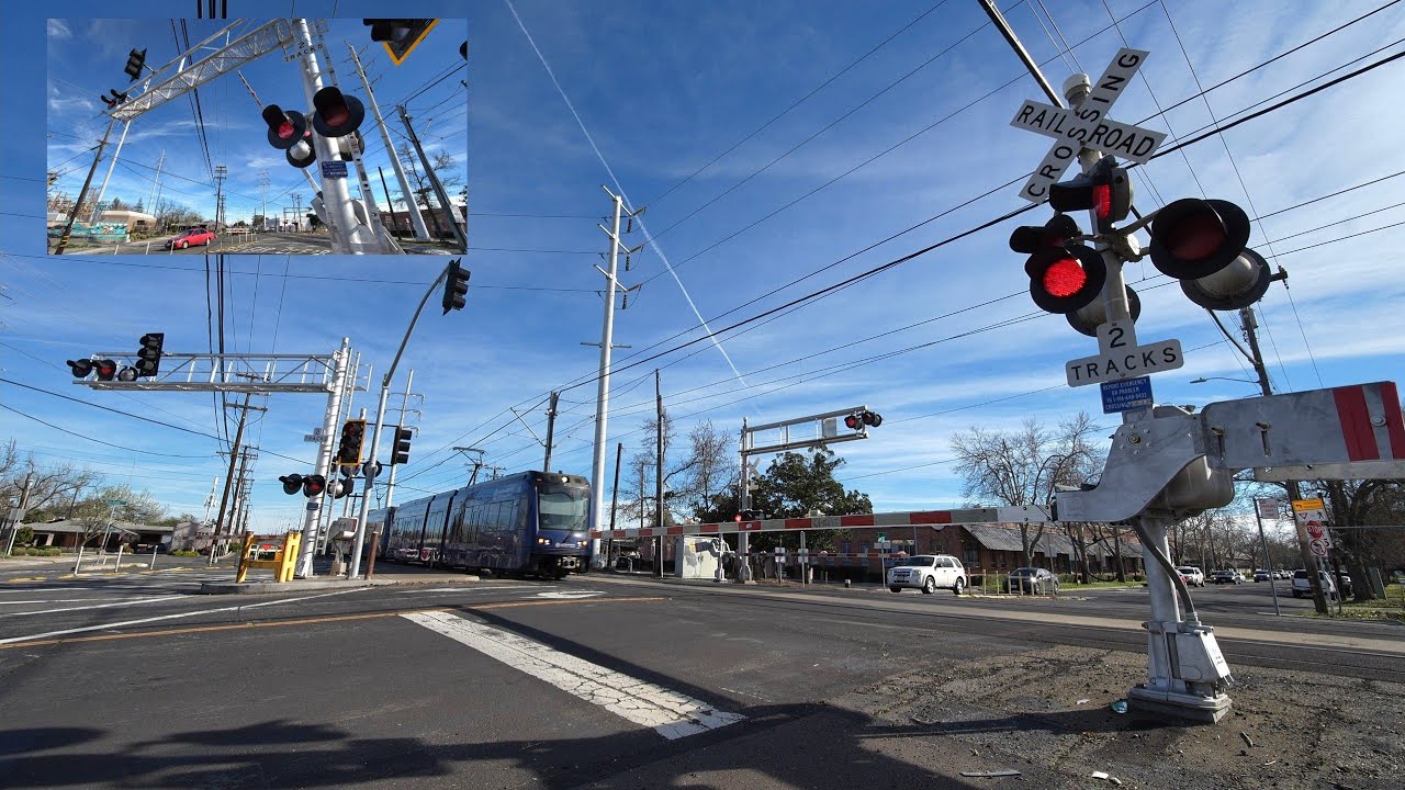 Stockton Blvd/34th St. Railroad Crossing - SacRT Light Rail Trains | Bell Back On | Sacramento CA