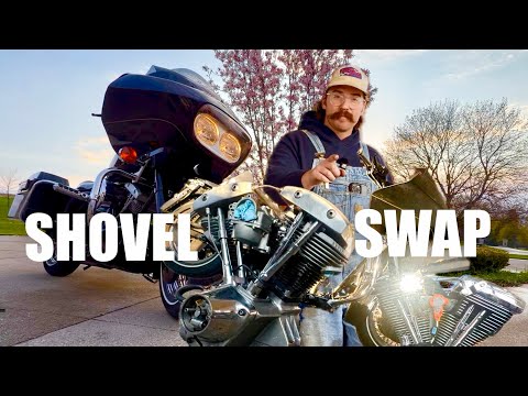 Shovelhead SWAPPING my DAD’S MODERN HARLEY