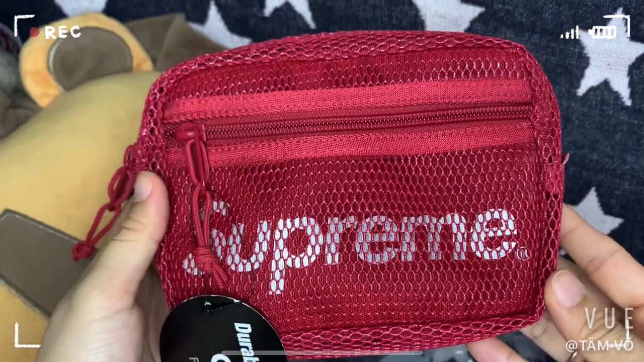 Review - Supreme mesh side bag Ss20 - Dark red - YouTube