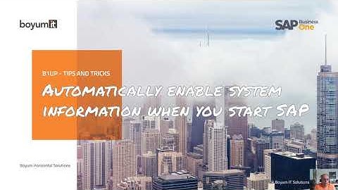 B1UP Tip: Automatically enable system information when you start SAP