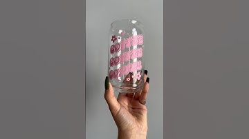 Learn how to transform a glass with permanent vinyl!✨ #creativefabricacrafts #vinylcraft #cricutmade