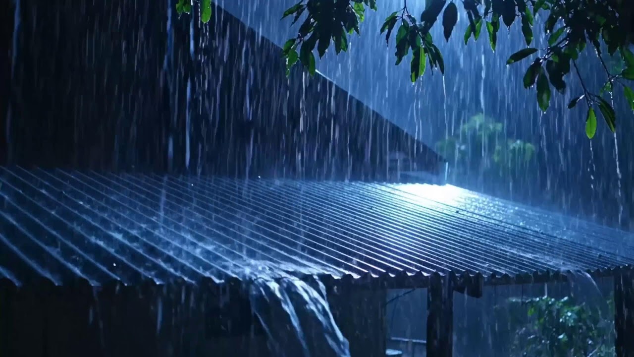 Deep Blue Night Rain ASMR: Slow Echoes of Water Breathing Peace into Silent Dreams at Midnight 00045