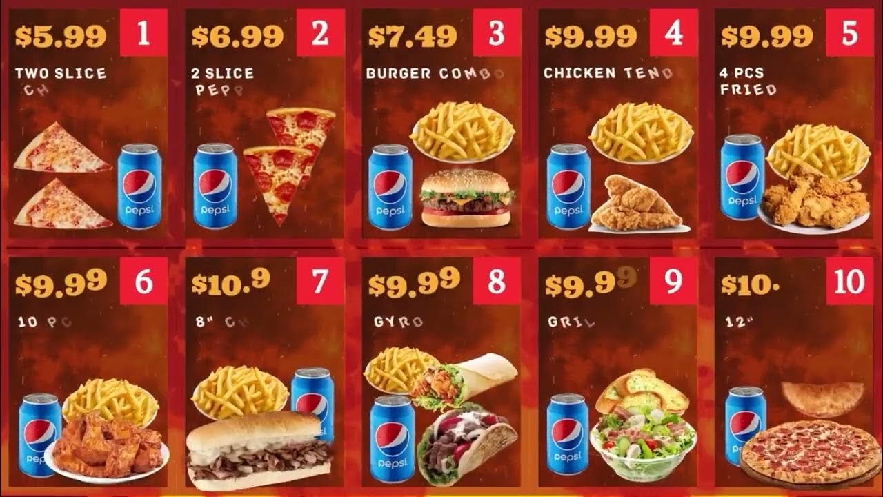 Menu King's Pizza and Subs YouTube
