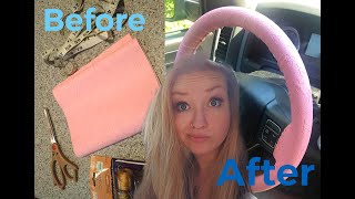 Sew On DIY Leather Steering Wheel Cover