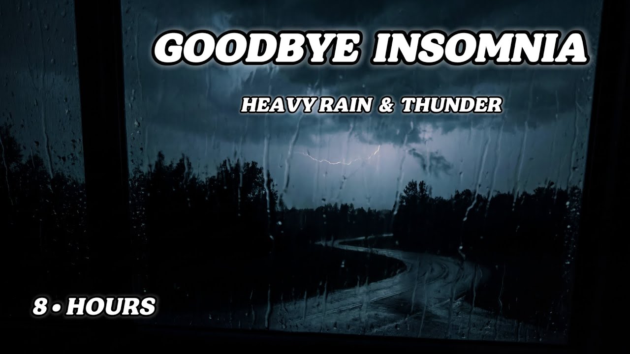 Fall Asleep Instantly | Dark Screen Thunderstorm & Heavy Rain (8 Hours)
