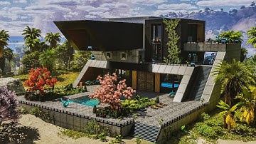 Epic Futuristic Villa Base | Build Tutorial | ARK: Survival Ascended