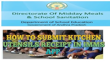 how to submit kitchen utensils receipt in IMMS app