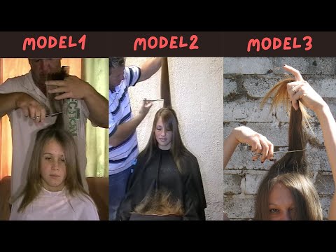 3 blond long hair cut short above the head compilation 1  #haircut #ladieshaircut #hair #pixiecut