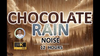 Soothing Dark Chocolate Rain Noise | 12 Hours BLACK SCREEN | Study, Sleep, Tinnitus Relief & Focus