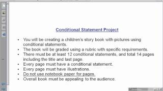 Conditional Statements Story Project Intro
