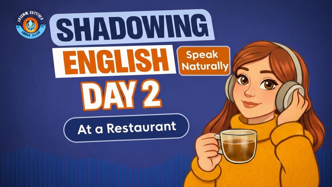 Shadowing English: Speak Fluently 30-Day English Speaking practice| Day 2  Restaurant Conversations