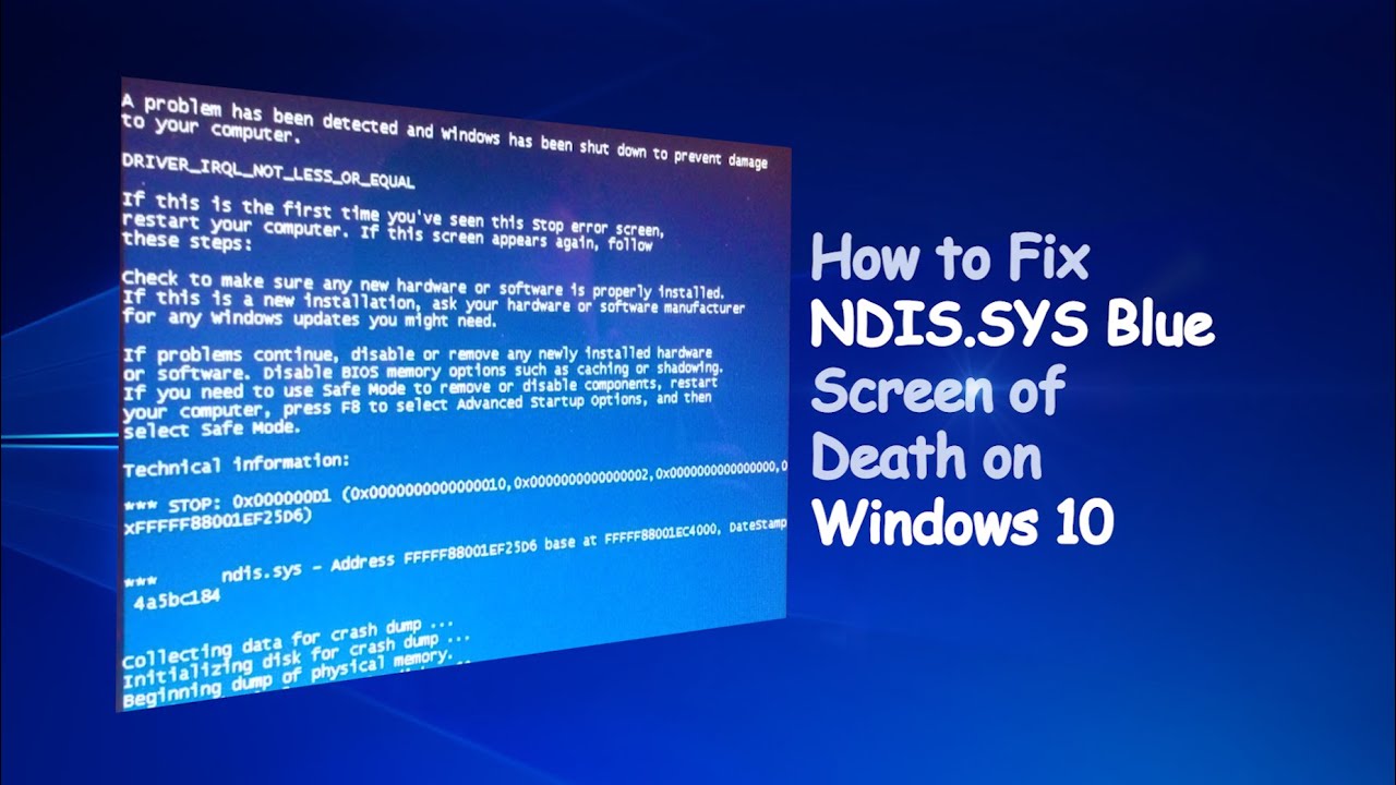 Windows 10에서 NDIS.SYS 블루 스크린을 수정하는 방법