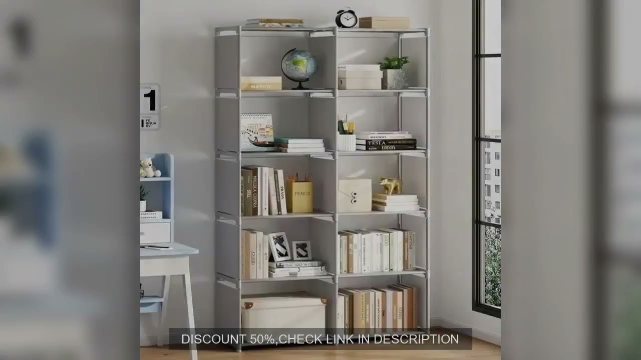 Multi-Layer Bookcase Square Storage Shelf Easy Assembly Bookcase Living Room and Study Bedroom Stora