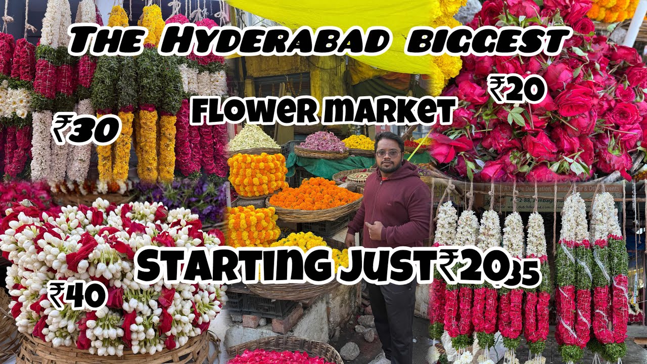The Hyderabad🤪biggest flower market starting just ₹30 👌full experience and Crazy people full of fun🔥