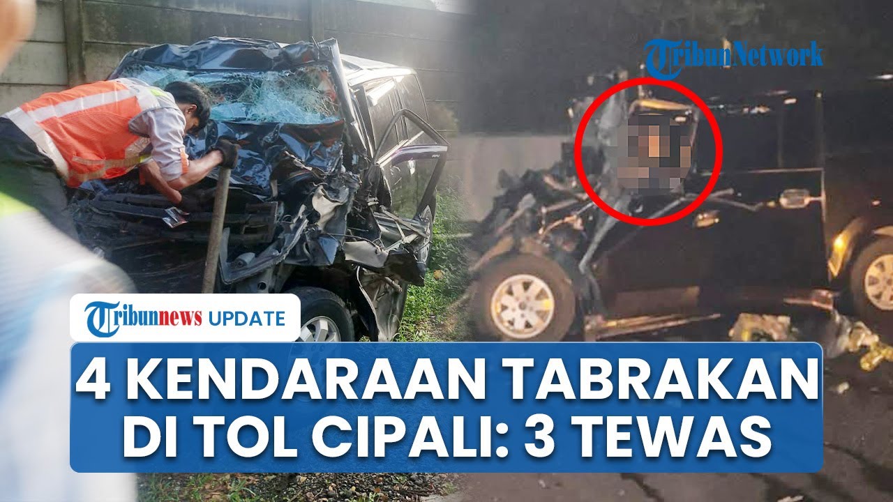 3 Orang Tewas di Tempat saat Kecelakaan Beruntun 4 Kendaraan di Tol Cipali Subang, Mobil Ringsek