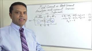 DC Circuits 20 - Super Mesh or Mesh Analysis with Current Sources