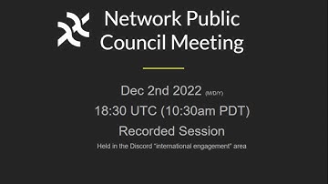 xx Network Council Meeting #3 - Dec. 2nd 2022