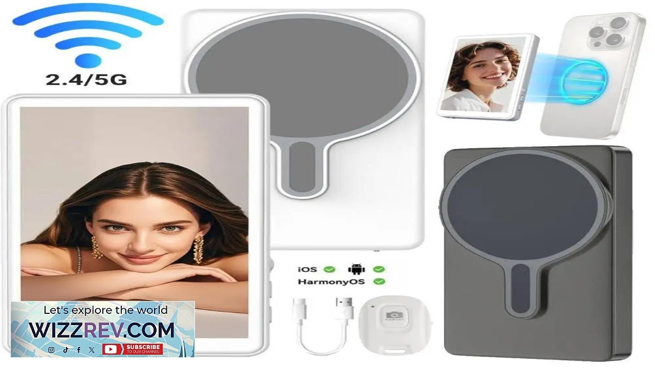 Smartphone Magnetic Monitor Screen ProjectorWiFi 2.4G 5G Phone Rear Camera Selfie For Vlog