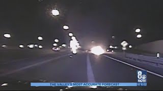 NHP dashcam video shows dramatic car fire with ammunition