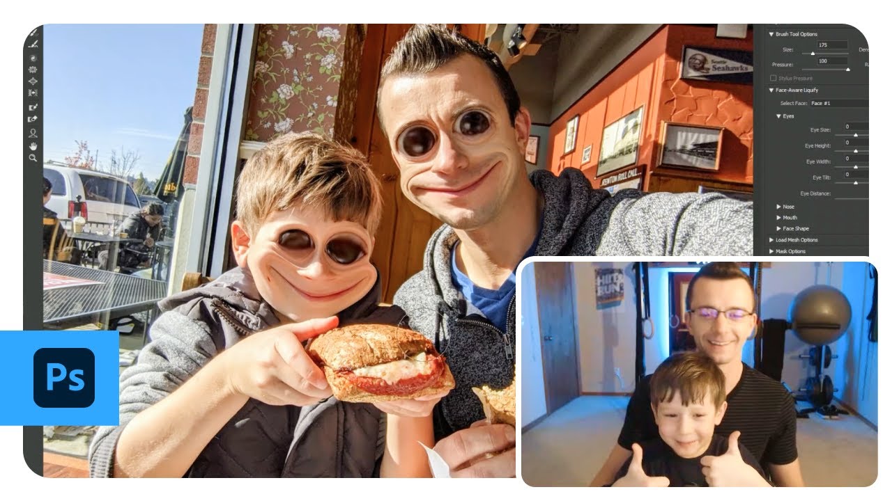 Learning the Adobe Photoshop Liquify tool with a 5 year old