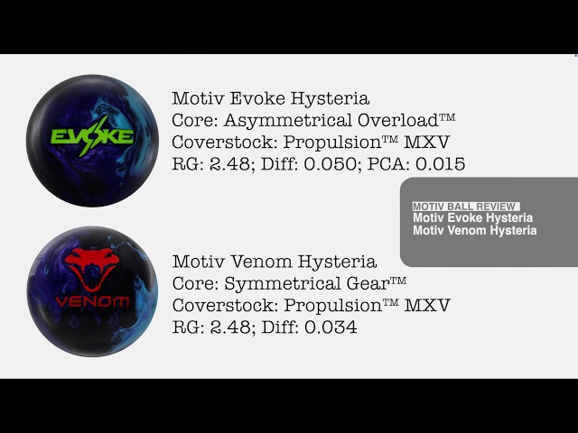 MOTIV Evoke Hysteria vs MOTIV Venom Hysteria - Ball Review - YouTube