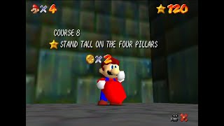 SuperMario64: Shifting Sand Land - Stand tall on the 4 pillars (without completing the pillar stand)