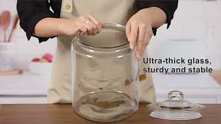 2 Pcs 1 5 Gallon Large Glass Jars with Lids