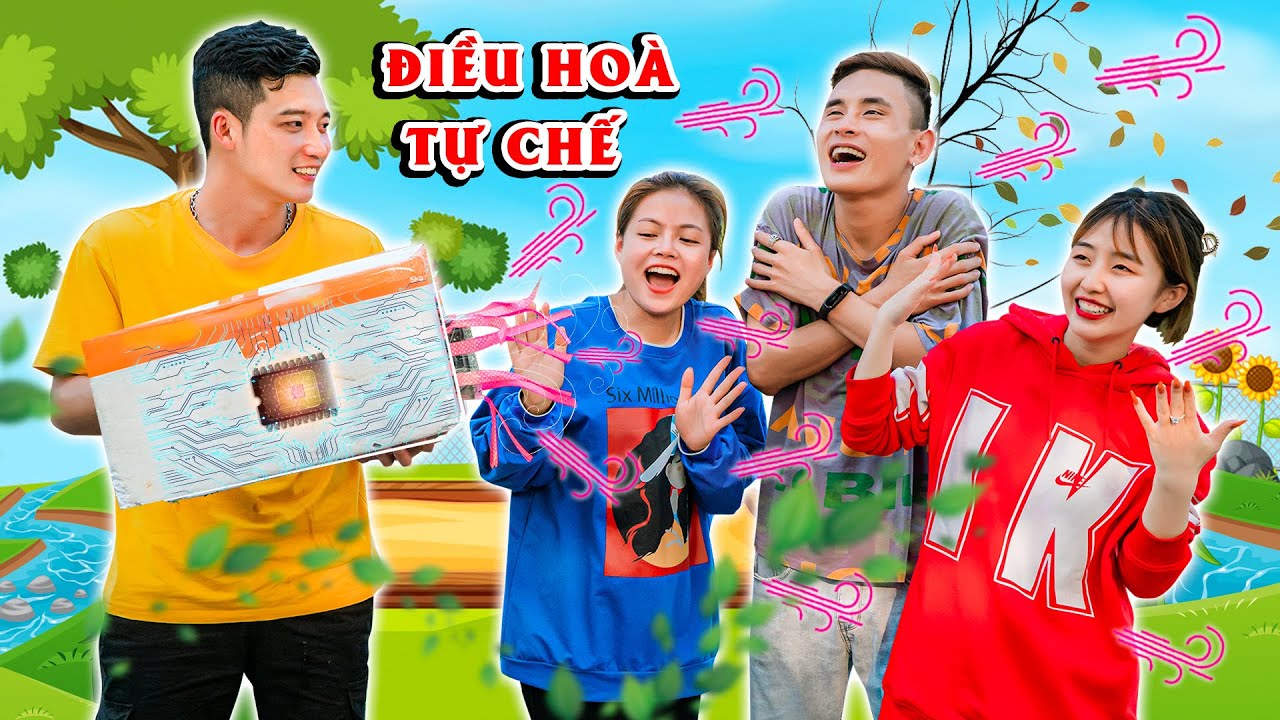 CHẾ TẠO MÁY ĐIỀU HOÀ BẰNG THÙNG XỐP GIÚP GIẢI NHIỆT MÙA HÈ NẮNG NÓNG - Phim Hài Học Đường Táo TV
