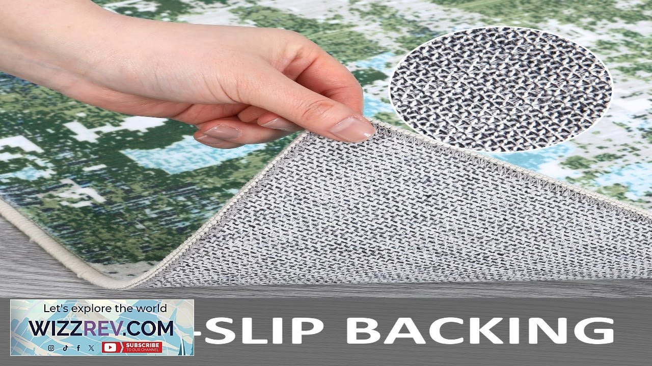 Ковер Garvee Area Rug Green Multi 9x12, большой, современный, для гостиной.