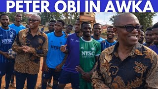 Peter Obi With The Football Team Of Paul University Awka