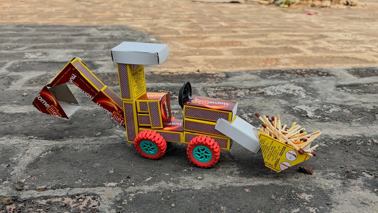 How to make JCB machine at home || Diy matchbox JCB machine  🚜🚜