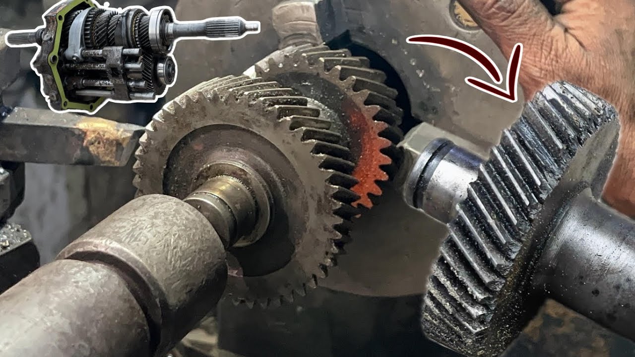 The mechanic repaired the broken teeth of the gear countershaft and