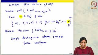 Public Key Encryption from LWE - Part 1 #CH30SP #swayamprabha