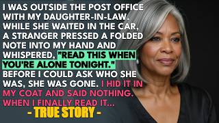 HER TRUE STORY Outside The Post Office, A Stranger Pressed A Note Into My Hand And Said "Read Thi...