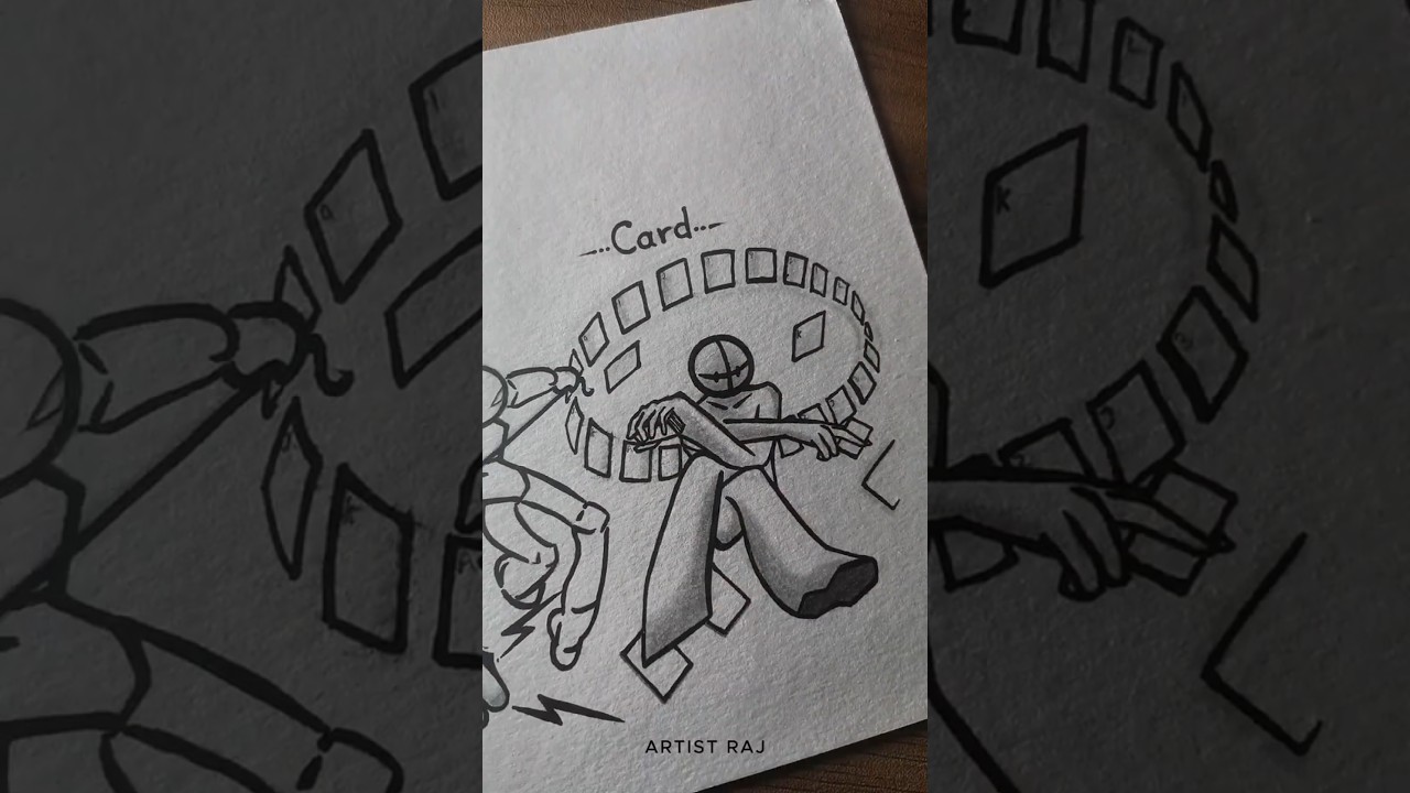 How to draw body with (hammer, yoyo & card) ✨ 