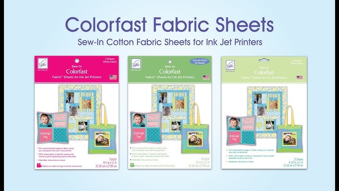 EQ Printables Inkjet Fabric Sheets 1 Pack - For Quilts, Pillows, Clothing +  MORE