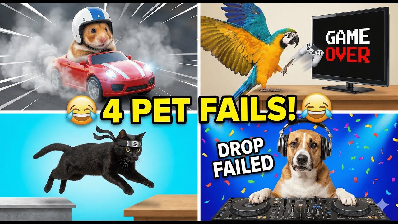 Ultimate Pet Fails Compilation — Hamster F1 Drift, Rage Parrot, Ninja Cat & DJ Dog