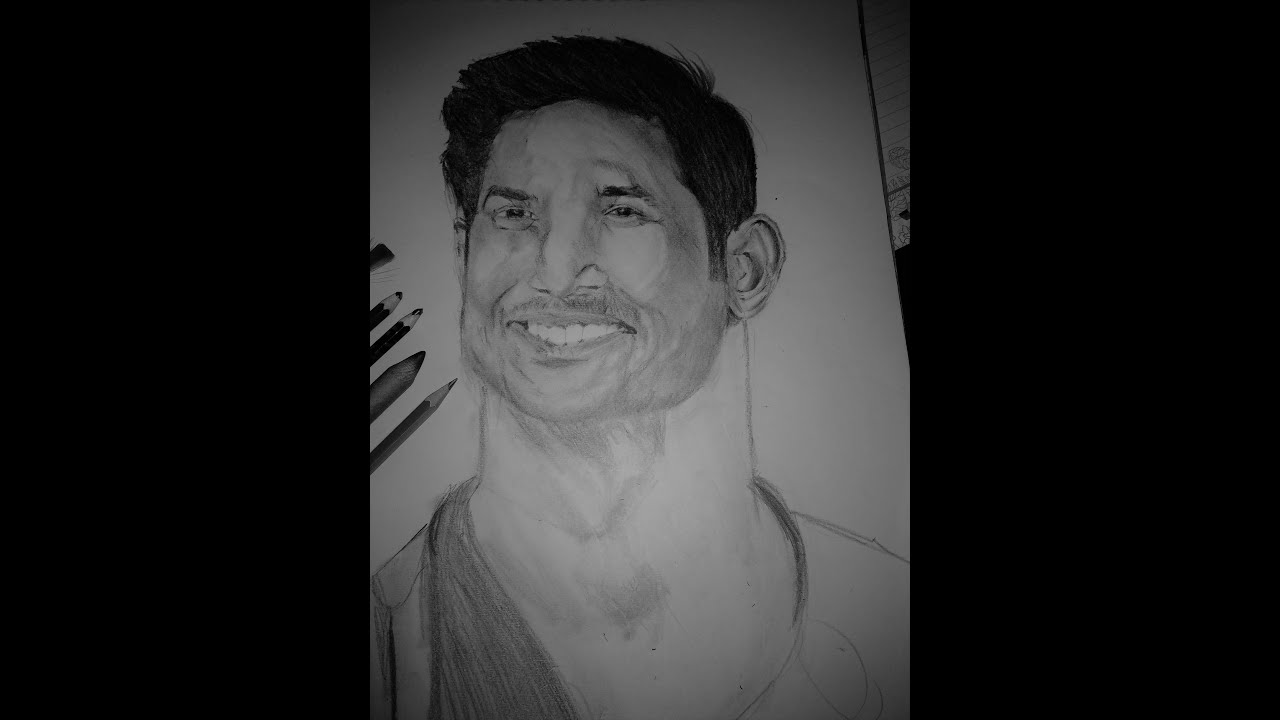 Pencil Drawing - Remembering Sushant Singh Rajput - YouTube