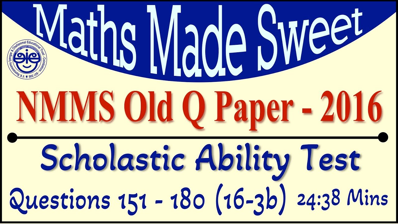 2016-NMMS Old QP-SAT-151-180 Qs (16-3b)-Maths Made Sweet