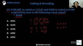 NMMS - MAT - Coding & Decoding - MCQ 49