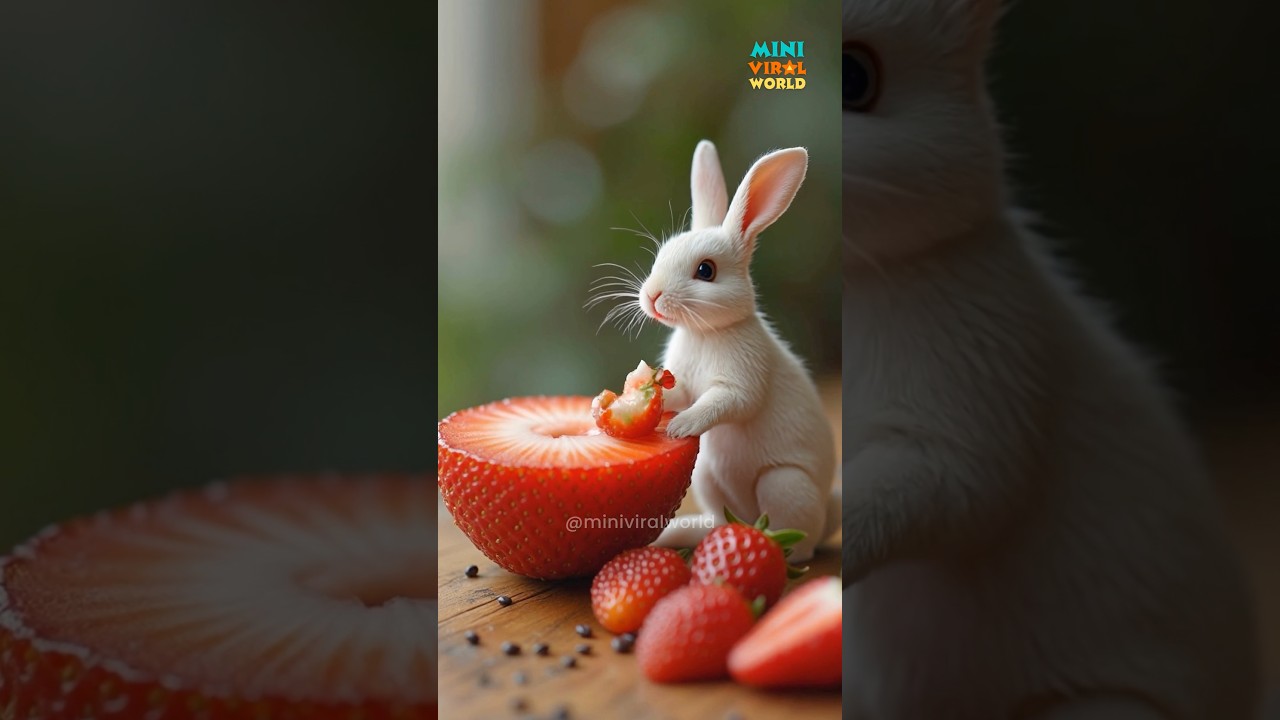 Tiny Bunny, Big Appetite 🐰🍓✨
