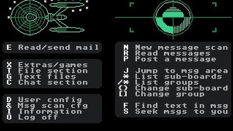 Guardian of Forever BBS menu - "Wrath of Khan" shields-up animation