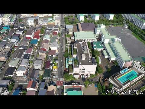 ドローン空撮映像・金沢文庫・東京湾方面・チルトアップ