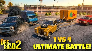 Most Insane Tug of War! Ultimate Towing 1 Vs 4 Who won? | Off The Road 2 Beta 2 Android Game play HD screenshot 1