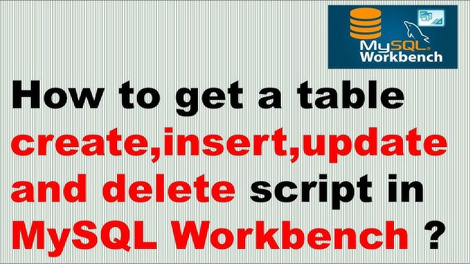 Insert Update Delete Using Mysql Workbench Dot Net Tutorials