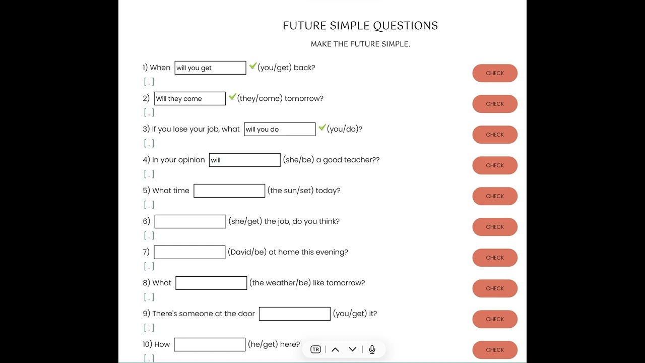 Future Simple Tense/Questions. Exercise. #english #ingilizce #grammar #futuretense #exercise #keşfet